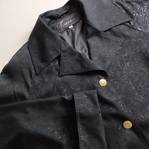 Pizazz Floral Jacquard Pattern Vintage Trent Coat - Picture 3 of 16